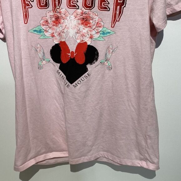Disney Tsum Tsum Women's Pink Minni Mouse Forever Cotton T-Shirt Size Large - Picture 2 of 7